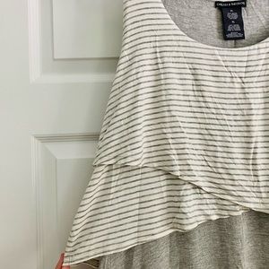 Chelsea & Theodore striped grey maxi dress